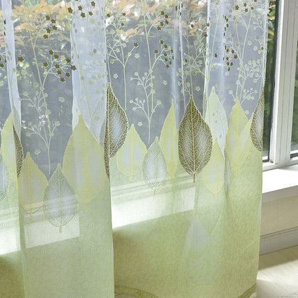 Transparenter Vorhang mit modernem Blatt-Motiv
