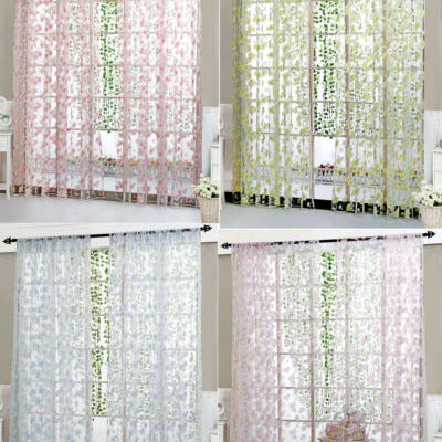 Gardine mit floralem Muster 3D-Optik