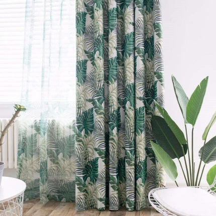 Verdunkelungsvorhang mit tropischem Blättermuster