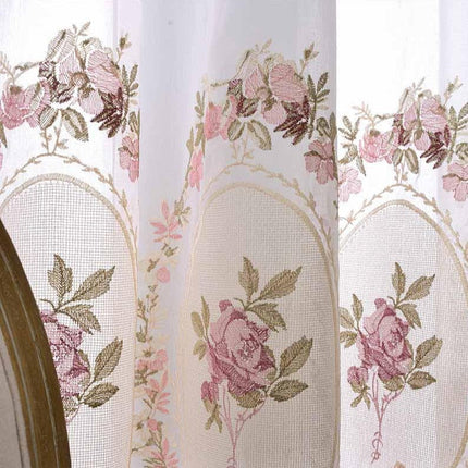 Romantischer Voile-Vorhang mit Blumenstickerei