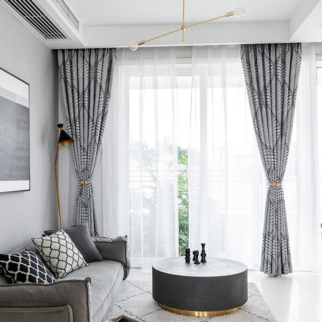 Verdunkelungsvorhang Tyrone mit Blättermuster