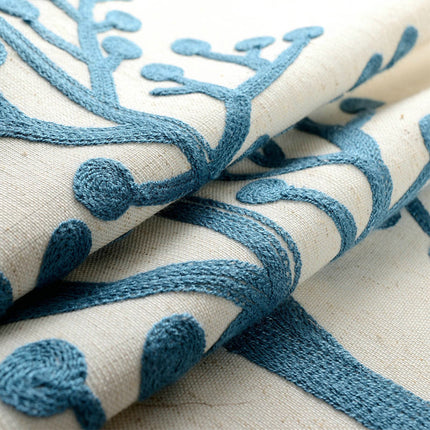 Bestickter Verdunkelungsvorhang in Leinenoptik