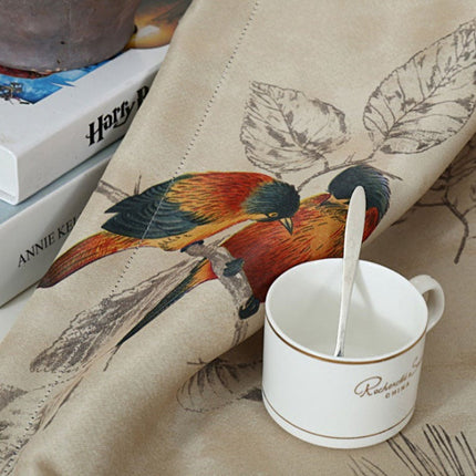 Vorhang Meleiro mit Vögel- und Blättermotiv