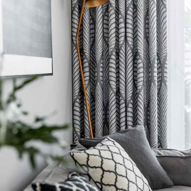 Verdunkelungsvorhang Tyrone mit Blättermuster