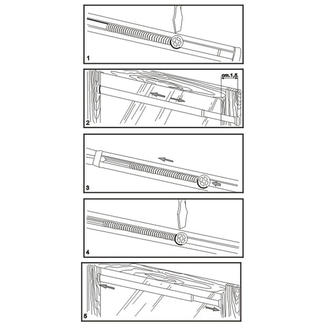 Ausziehbare Klemmstange für Vorhänge