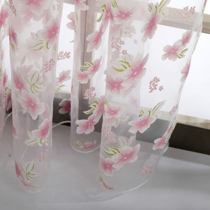 Gardine mit floralem Muster 3D-Optik