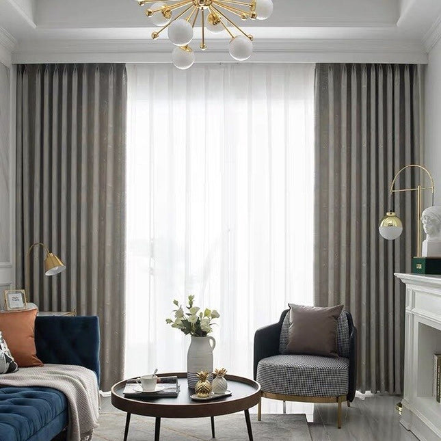 Verdunkelungsvorhang mit dezentem Palmblatt-Muster