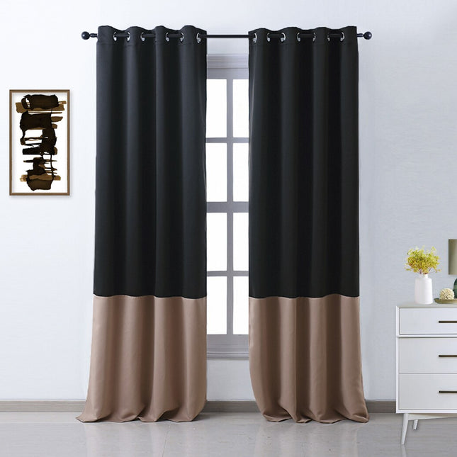Zweifarbiger Verdunkelungsvorhang mit Ösen