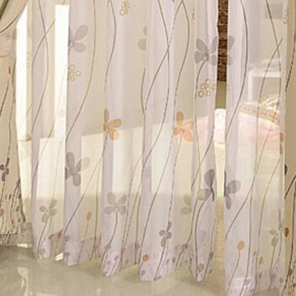 Moderner Voile-Vorhang mit verspieltem Blumenmuster