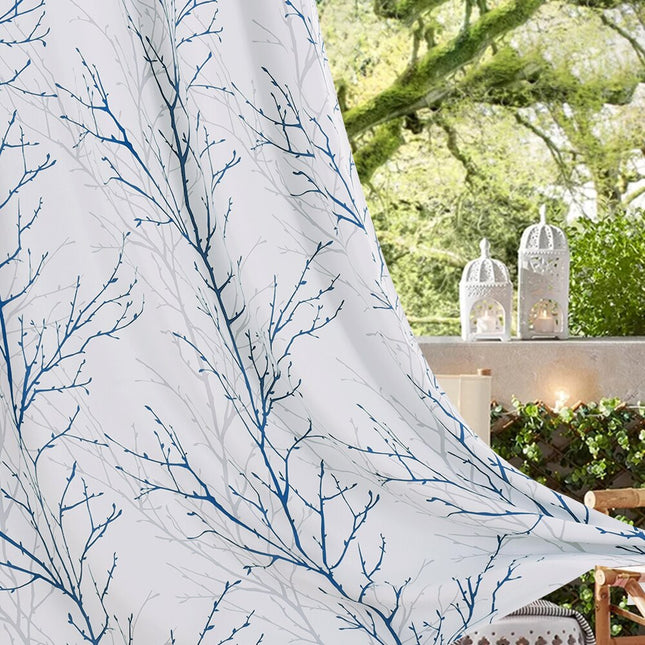 Blickdichter Außenvorhang mit Äste-Motiv