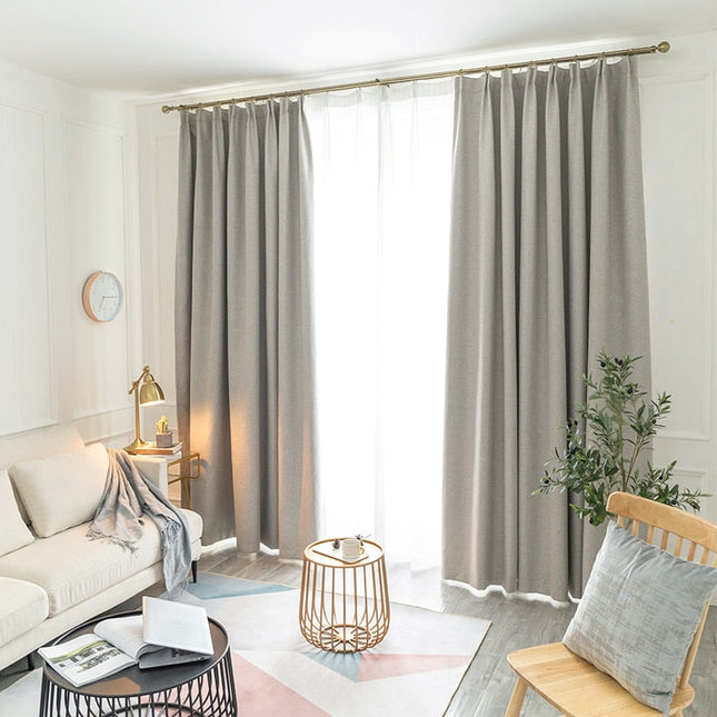 Verdunkelungsvorhang Leinenoptik in Beige