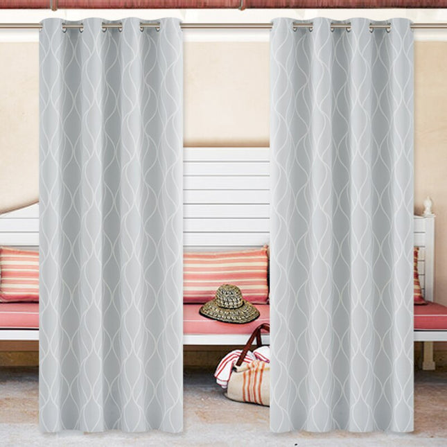 Outdoor-Vorhang Ferala mit modernem Wellenmuster