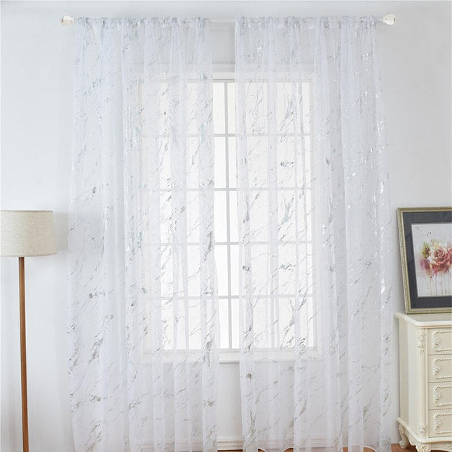 Transparente Gardine Mascaty in Marmor-Optik