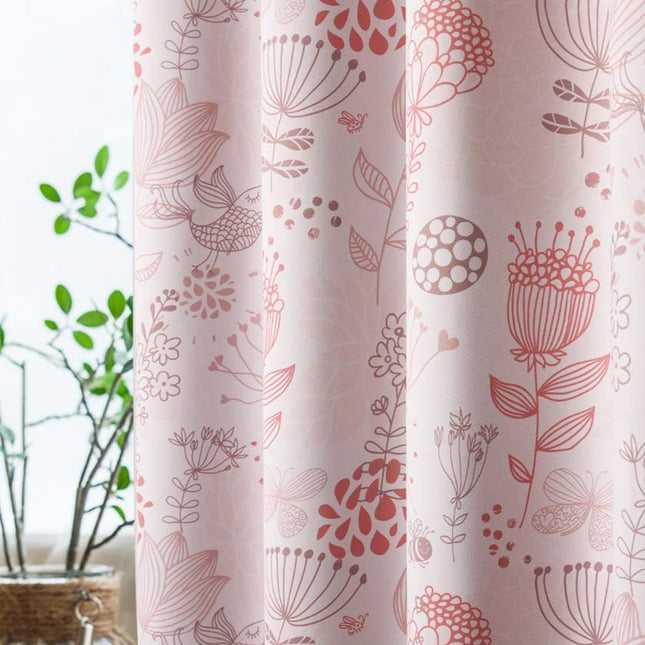 Dekovorhang mit modernem floralem Muster