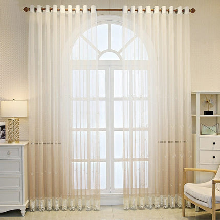 Transparente Gardine mit Fransenborte Boho-Stil