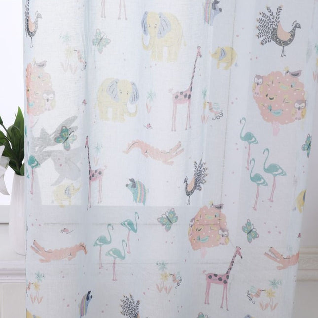 Süße Kinderzimmer Gardine mit Tiermotiven