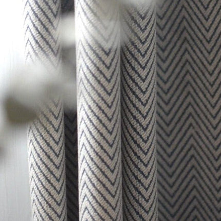 Verdunkelungsvorhang Valego Hellgrau mit Fischgrätmuster