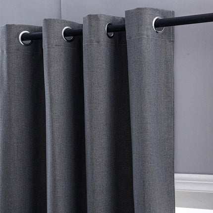 Verdunkelungsvorhang Anthrazitgrau in Leinenoptik