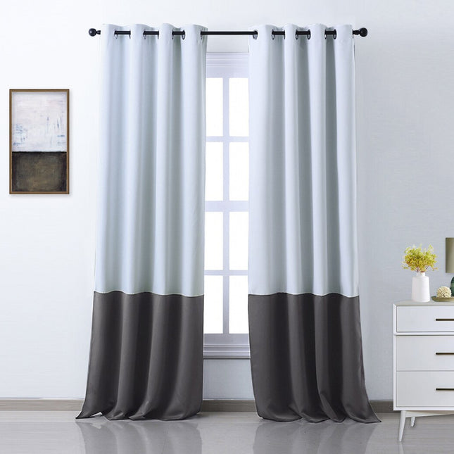 Zweifarbiger Verdunkelungsvorhang mit Ösen