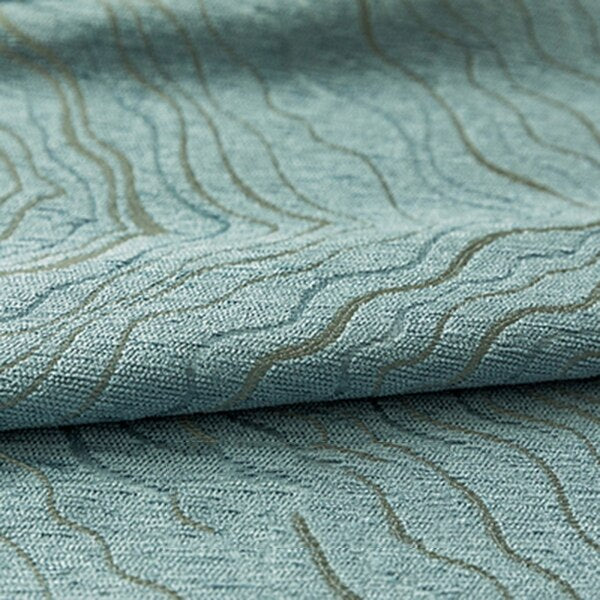 Blauer Verdunkelungsvorhang mit Wellenmuster