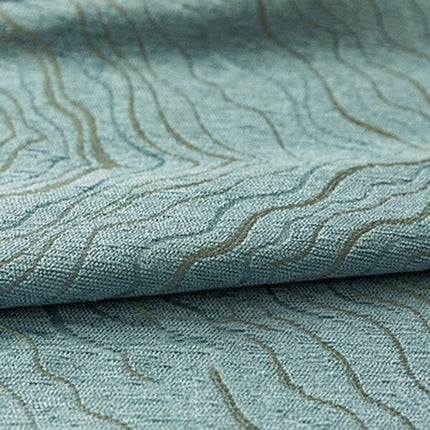 Blauer Verdunkelungsvorhang mit Wellenmuster