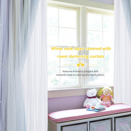 Doppellagiger Vorhang mit Sternen für Kinderzimmer