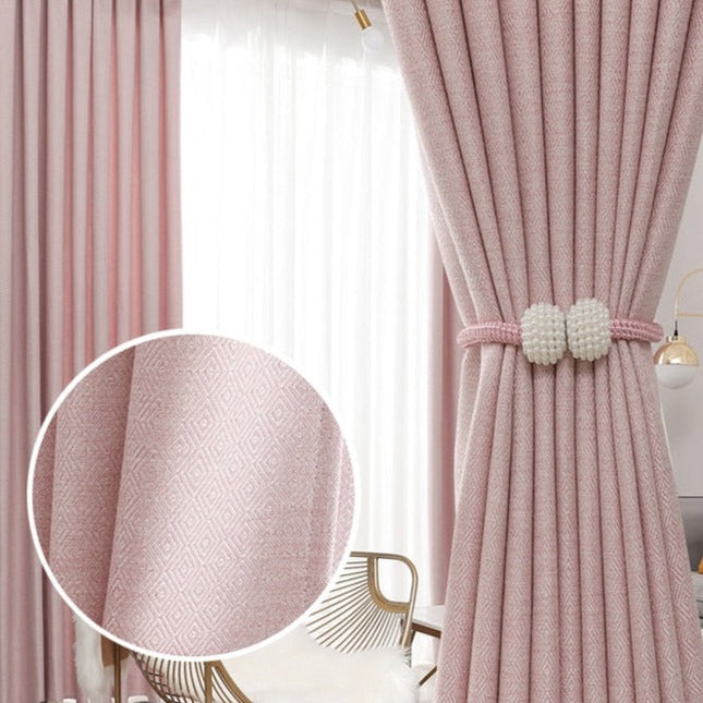 Dekorativer Vorhang Rosa mit Rautenmuster