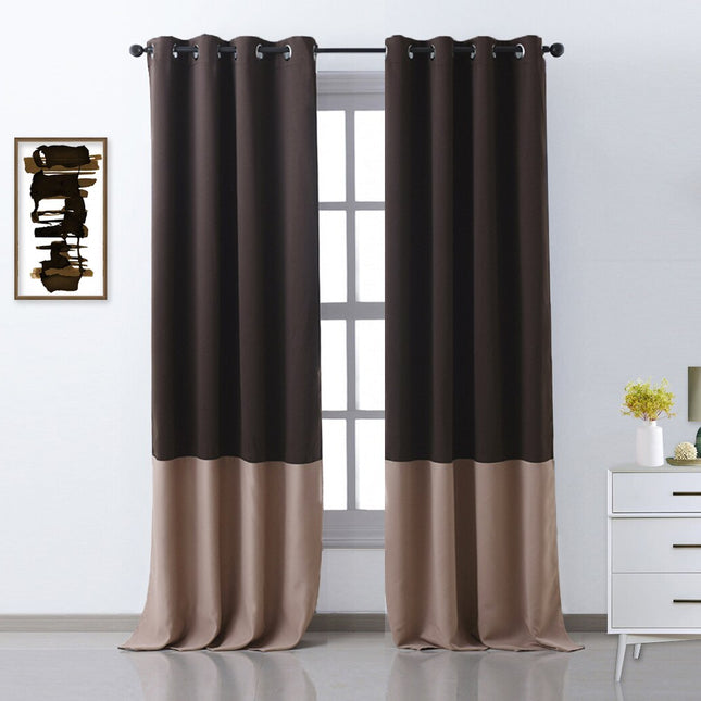 Zweifarbiger Verdunkelungsvorhang mit Ösen