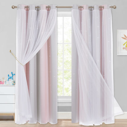 Doppellagiger Vorhang mit Sternen für Kinderzimmer