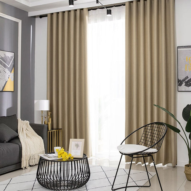 Verdunkelungsvorhang Tungo Beige in Leinenoptik