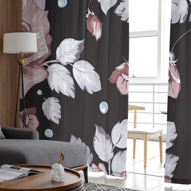 Transparenter Vorhang mit floralem Rosenmuster