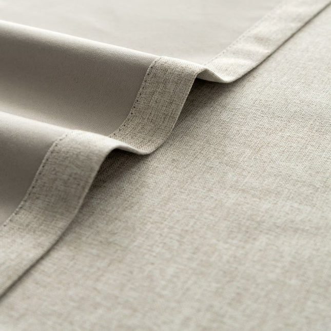 Verdunkelungsvorhang Beige in Leinenoptik