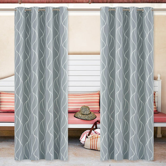 Outdoor-Vorhang Ferala mit modernem Wellenmuster