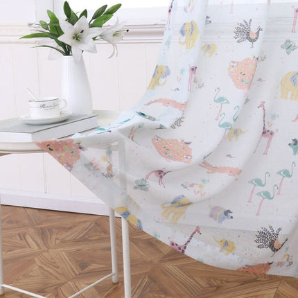 Süße Kinderzimmer Gardine mit Tiermotiven