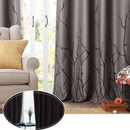 Moderner Ösenvorhang mit Zweige-Muster