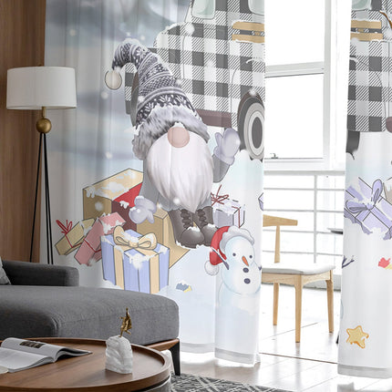 Weihnachtsgardine transparent mit Wintermotiv