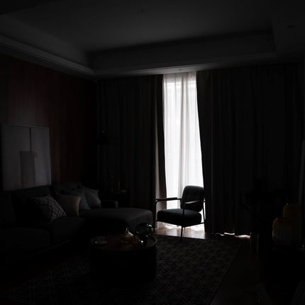 Verdunkelungsvorhang Beige in Leinenoptik