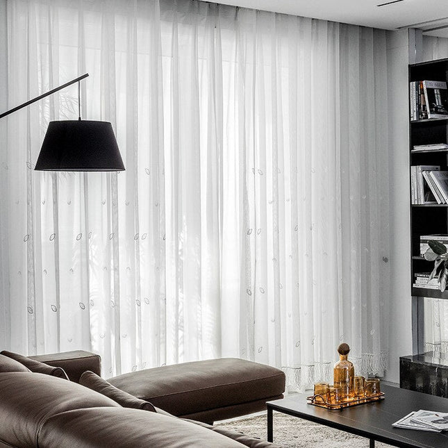 Transparente Gardine mit Fransenborte Boho-Stil