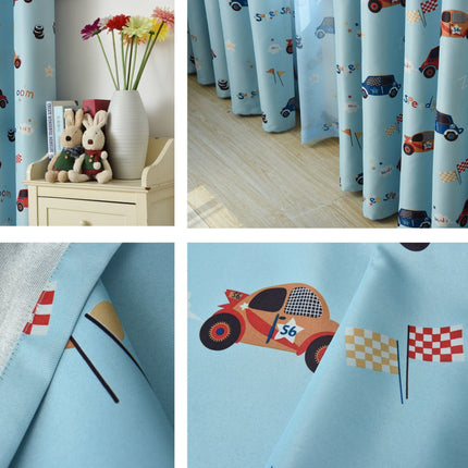 Kinder Verdunkelungsvorhang Blau mit Autos