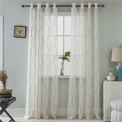 Gardine mit gewelltem Linienmuster modern