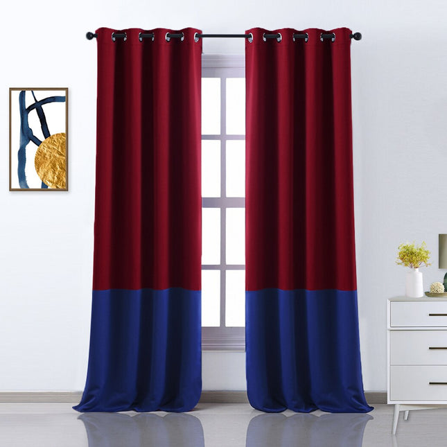 Zweifarbiger Verdunkelungsvorhang mit Ösen