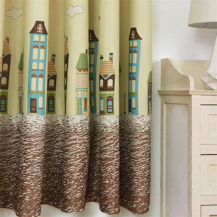 Kinderzimmer Vorhang mit Häuser-Motiv