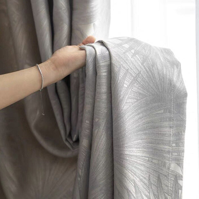 Verdunkelungsvorhang mit dezentem Palmblatt-Muster