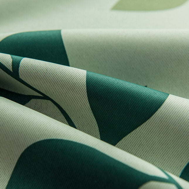 Grüner Vorhang Jamma mit Blättermuster