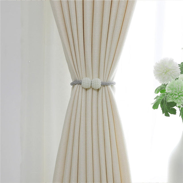 Eleganter Leinenoptik Vorhang in Beige