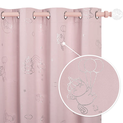 Rosa Kinderzimmer Vorhang Loima mit Einhörnern