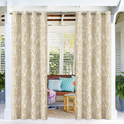 Outdoor-Vorhang Laira mit Zweig-Muster