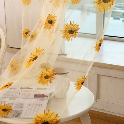 Gardine Betio mit Sonnenblumen-Muster