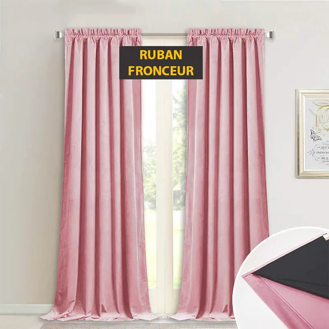 Rosa Samt Verdunkelungsvorhang mit Ösen