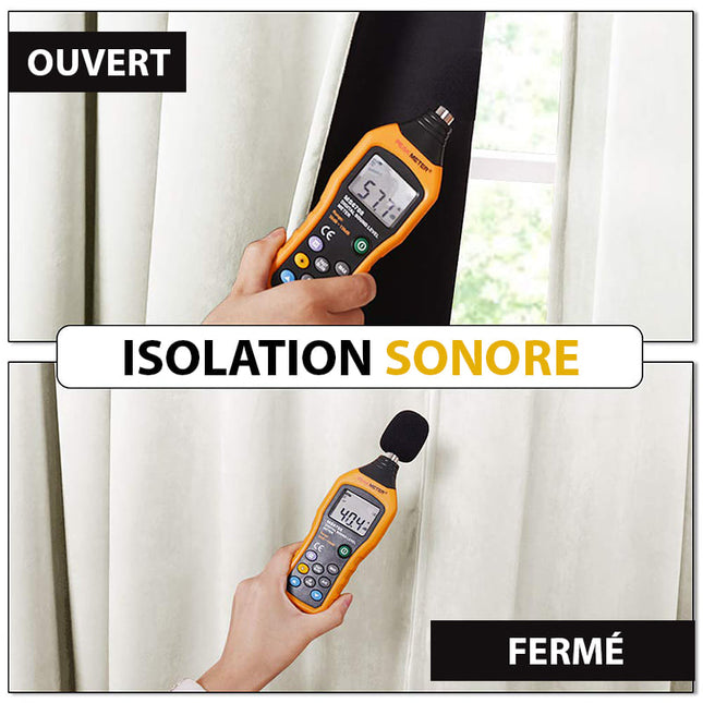 Weißer Samt Thermovorhang mit Kräuselband